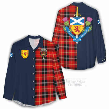 Majoribanks Tartan Women's Casual Shirt Alba with Scottish Lion Royal Arm Half Style - Tartan Vibes Clothing