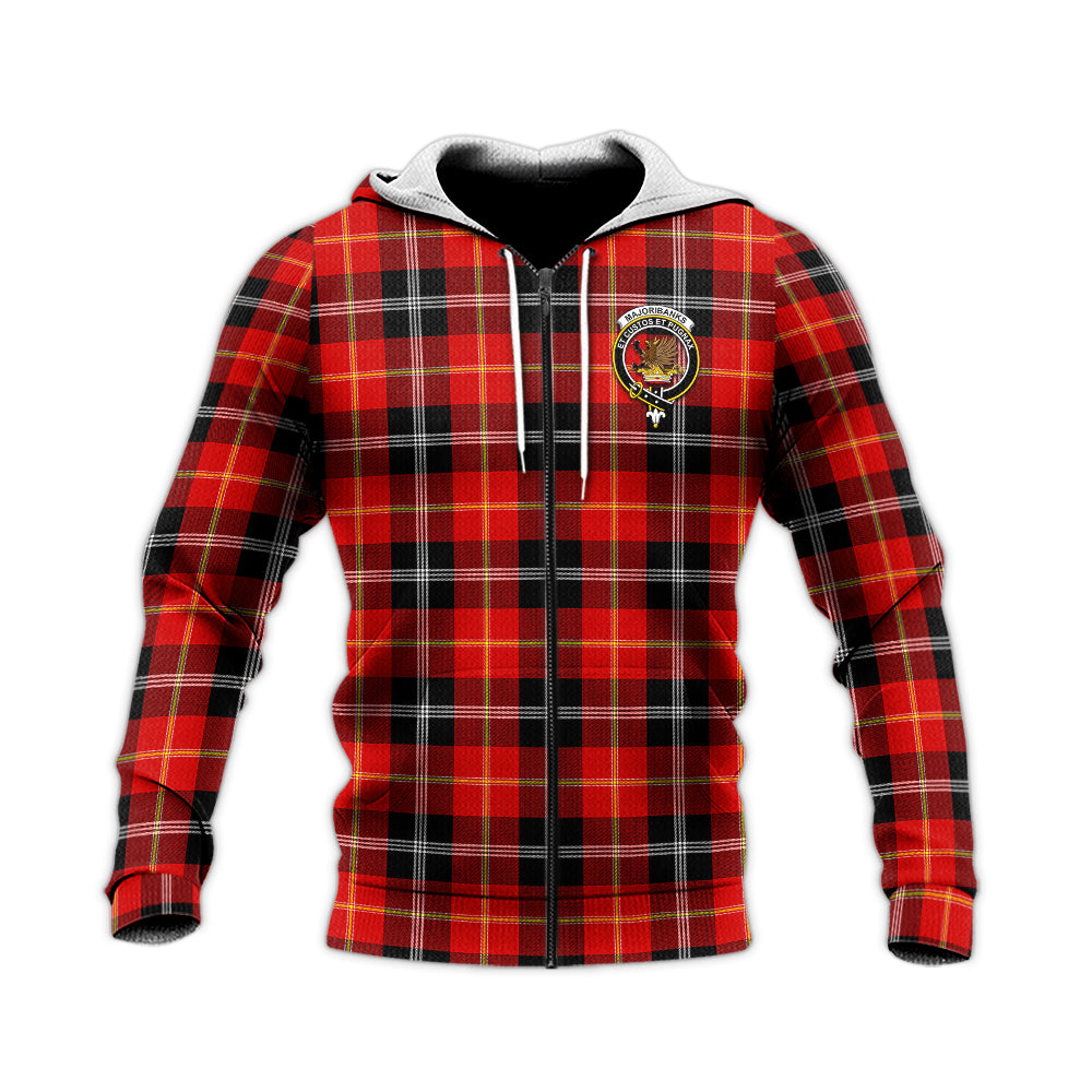 Majoribanks Tartan Knitted Hoodie with Family Crest Unisex Knitted Zip Hoodie - Tartan Vibes Clothing