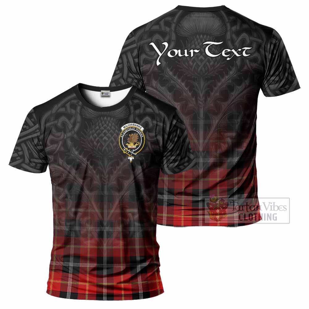 Tartan Vibes Clothing Majoribanks Tartan T-Shirt with Family Crest Celtic Thistle Vibes