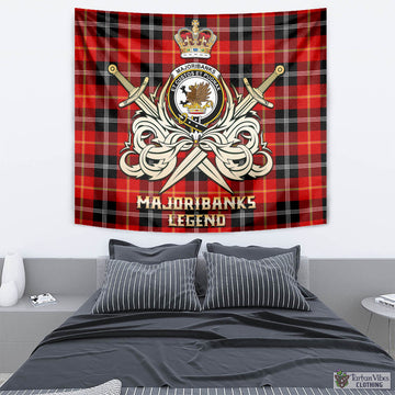 Majoribanks Tartan Tapestry with Clan Crest and the Golden Sword of Courageous Legacy - Tartan Vibes Clothing