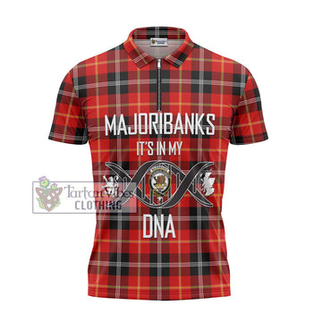 Majoribanks Tartan Zipper Polo Shirt with Family Crest DNA In Me Style - Tartan Vibes Clothing