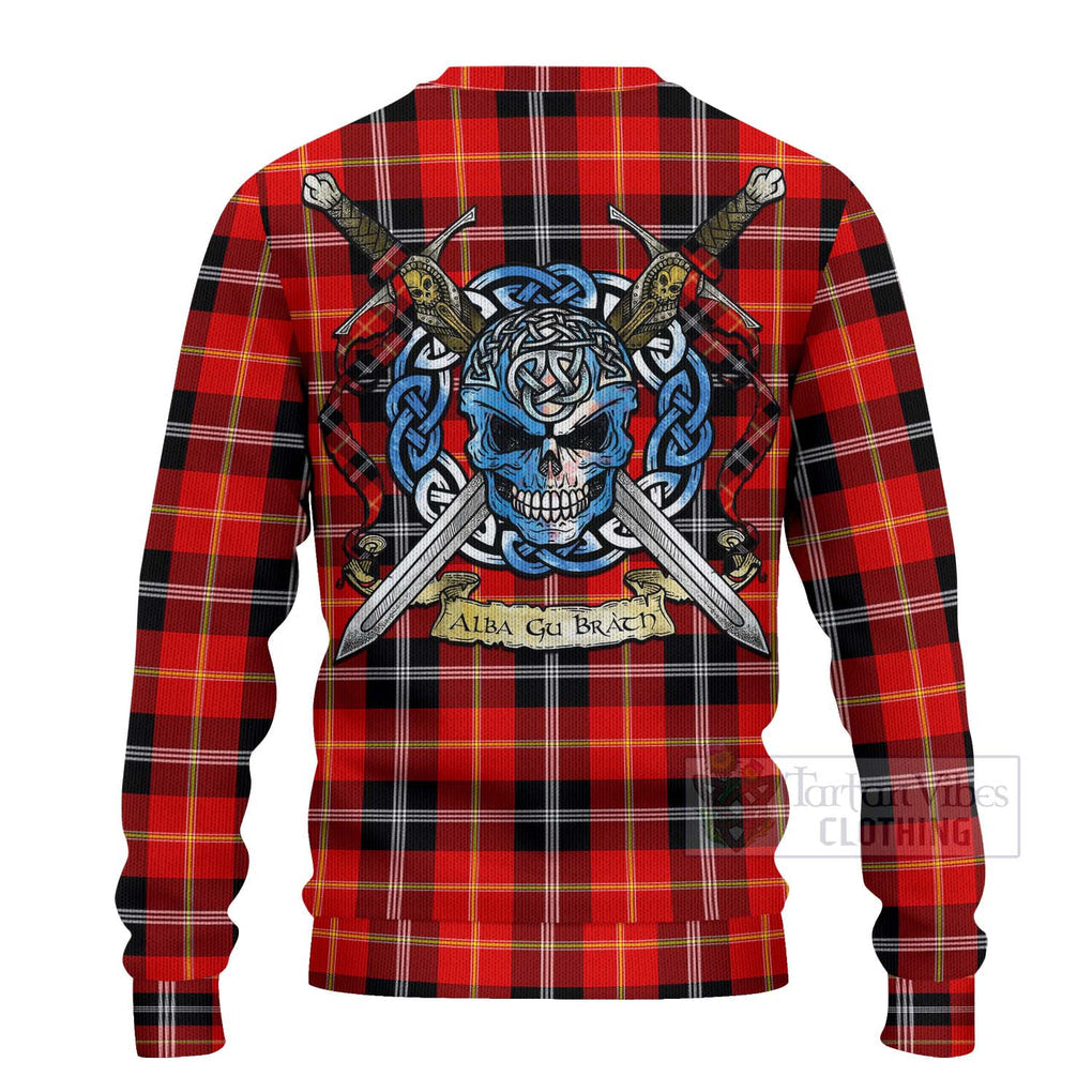 Majoribanks Tartan Ugly Sweater with Family Crest Celtic Skull Style - Tartan Vibes Clothing