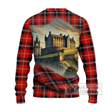 Majoribanks Tartan Family Crest Knitted Sweater with Scottish Ancient Castle Style - Tartan Vibes Clothing