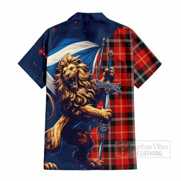 Majoribanks Tartan Family Crest Hawaiian Shirt with Scottish Majestic Lion - Tartan Vibes Clothing