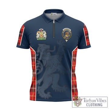 Majoribanks Tartan Zipper Polo Shirt with Family Crest and Lion Rampant Vibes Sport Style - Tartan Vibes Clothing