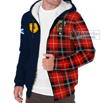 Majoribanks Tartan Sherpa Hoodie Alba with Scottish Lion Royal Arm Half Style - Tartan Vibes Clothing