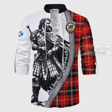Majoribanks Tartan Clan Crest Ghillie Kilt Shirt with Highlander Warrior Celtic Style - Tartan Vibes Clothing