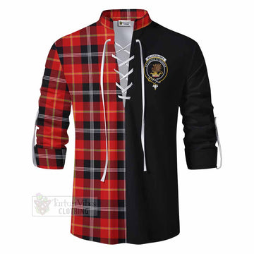 Majoribanks Tartan Ghillie Kilt Shirt with Family Crest and Half Of Me Style - Tartan Vibes Clothing