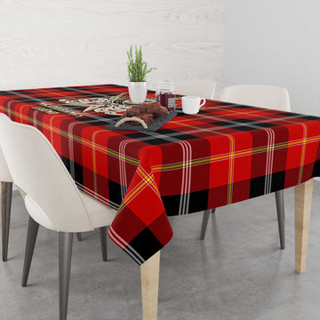 Majoribanks Tartan Tablecloth with Clan Crest and the Golden Sword of Courageous Legacy