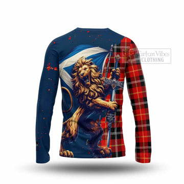 Majoribanks Tartan Family Crest Long Sleeve T-Shirt with Scottish Majestic Lion - Tartan Vibes Clothing