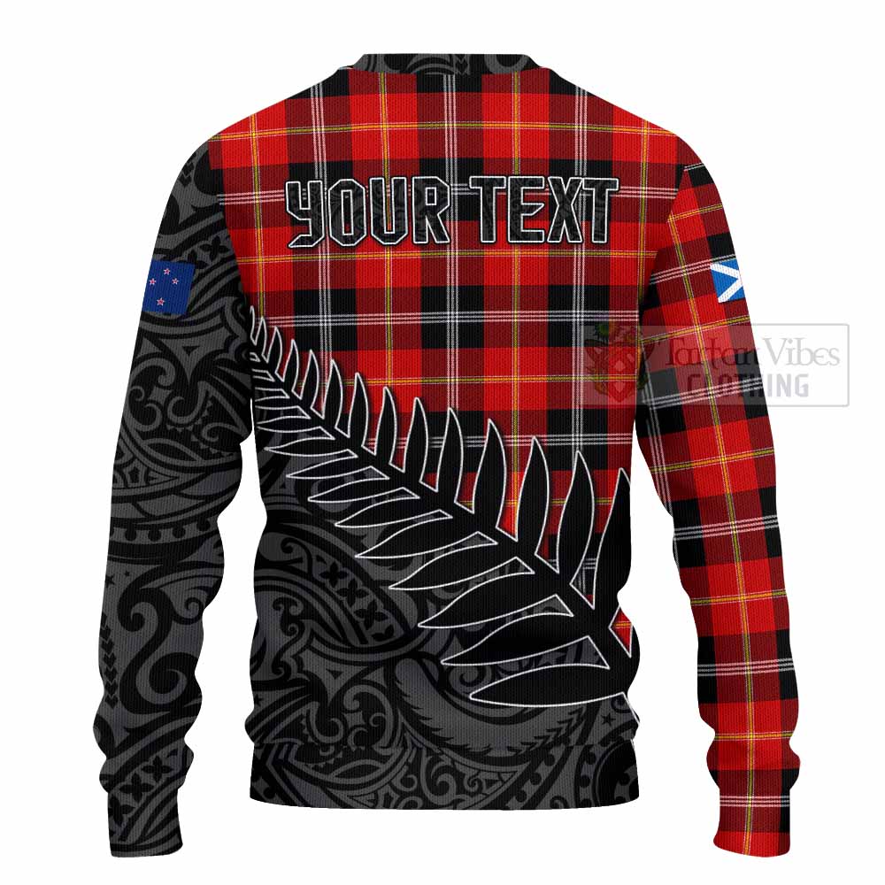 Majoribanks Crest Tartan Knitted Sweater with New Zealand Silver Fern Half Style - Tartan Vibes Clothing