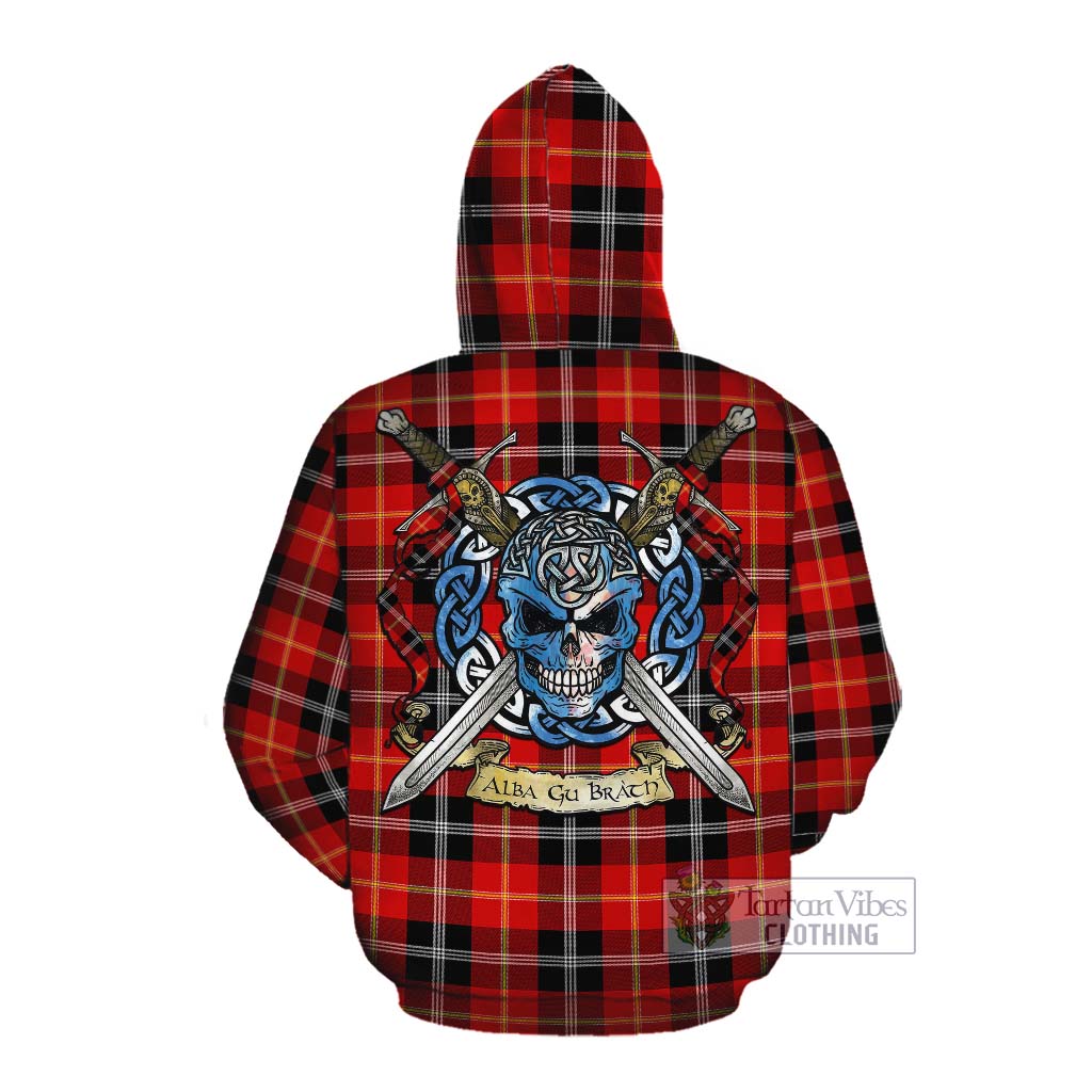Majoribanks Tartan Cotton Hoodie with Family Crest Celtic Skull Style Pullover Hoodie - Tartan Vibes Clothing