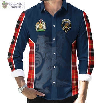 Majoribanks Tartan Long Sleeve Button Up Shirt with Family Crest and Lion Rampant Vibes Sport Style