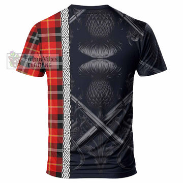 Majoribanks Tartan T-Shirt with Family Crest Cross Sword Thistle Celtic Vibes