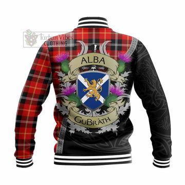 Majoribanks Tartan Family Crest Baseball Jacket Lion Rampant Royal Thistle Shield Celtic Inspired - Tartan Vibes Clothing