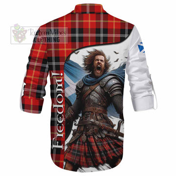 Tartan Vibes Clothing Majoribanks Crest Tartan Ghillie Kilt Shirt Inspired by the Freedom of Scottish Warrior