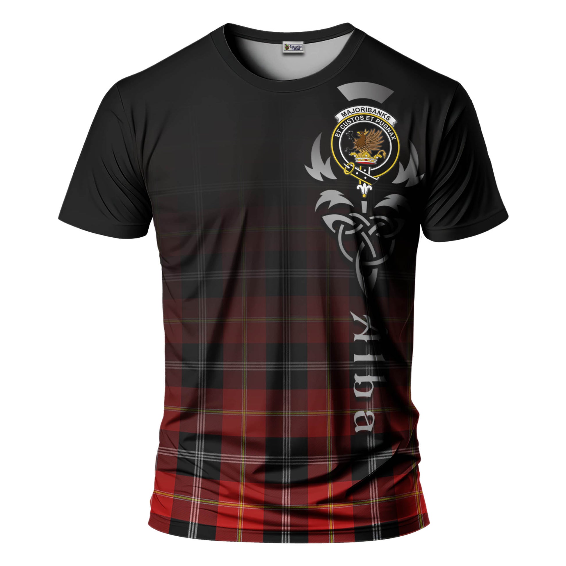 Majoribanks Tartan T-Shirt Featuring Alba Gu Brath Family Crest Celtic Inspired - Tartan Vibes Clothing