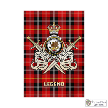 Majoribanks Tartan Garden Flag with Clan Crest and the Golden Sword of Courageous Legacy