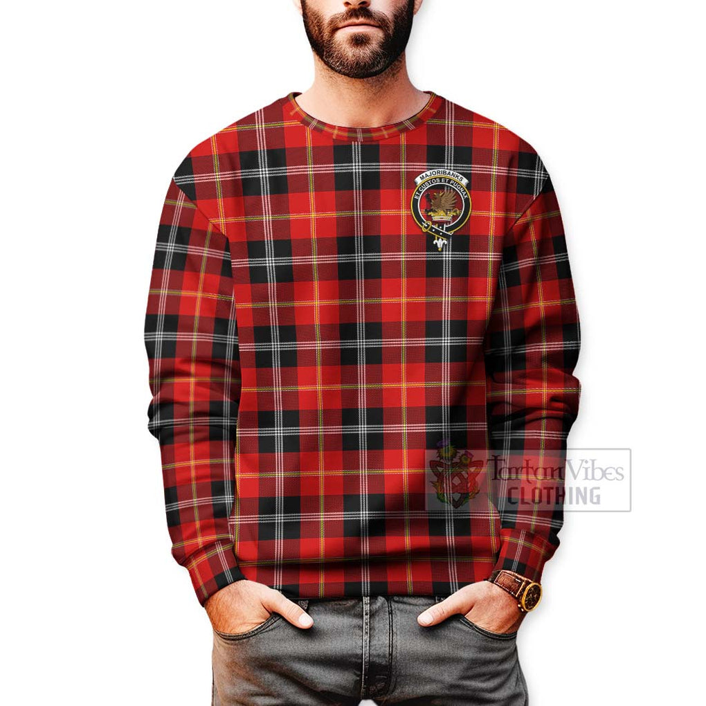 Majoribanks Tartan Sweatshirt with Family Crest Celtic Skull Style - Tartan Vibes Clothing