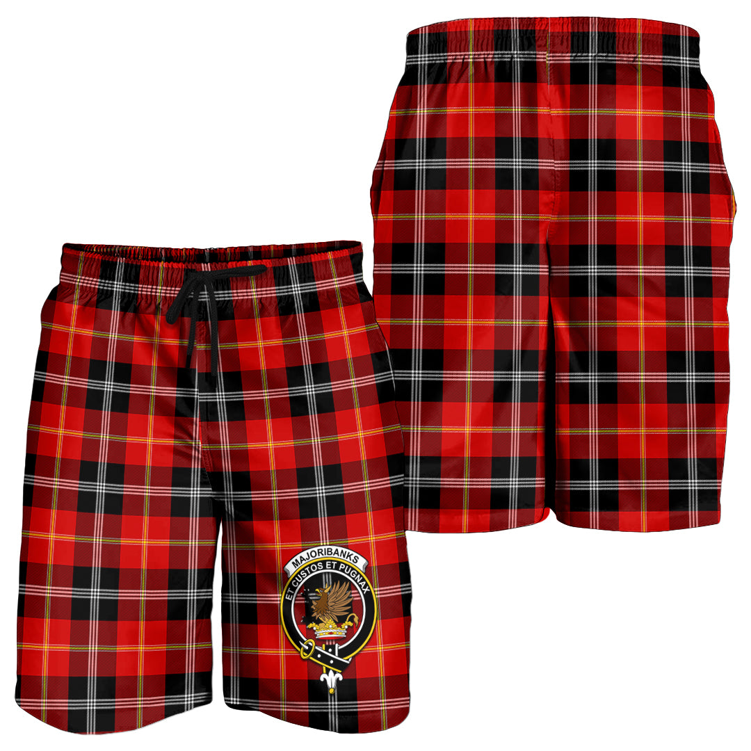 Majoribanks Tartan Mens Shorts with Family Crest - Tartan Vibes Clothing