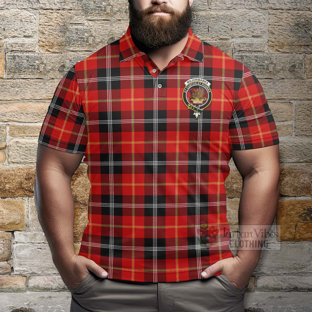 Majoribanks Tartan Polo Shirt with Family Crest Celtic Skull Style - Tartan Vibes Clothing