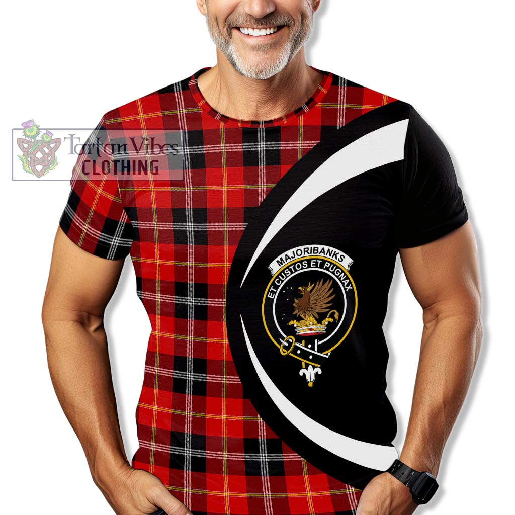 Tartan Vibes Clothing Majoribanks Tartan T-Shirt with Family Crest Circle Style