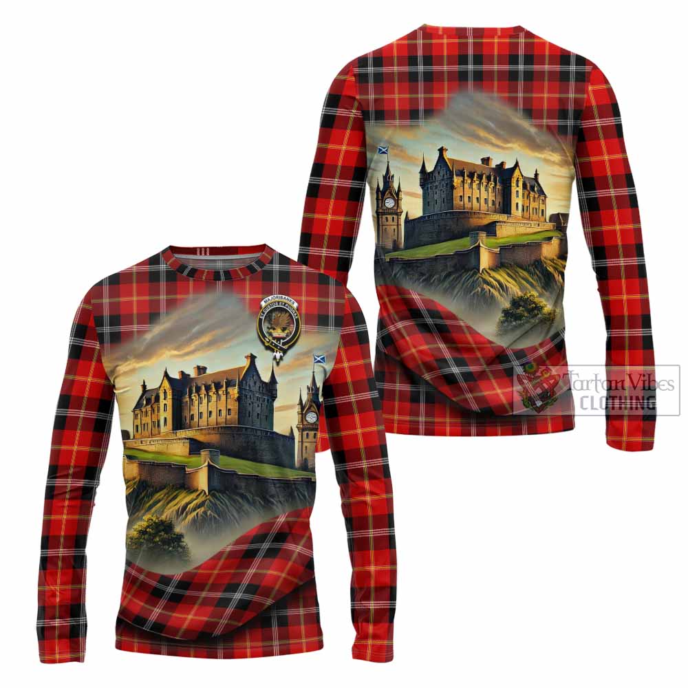 Majoribanks Tartan Family Crest Long Sleeve T-Shirt with Scottish Ancient Castle Style - Tartan Vibes Clothing