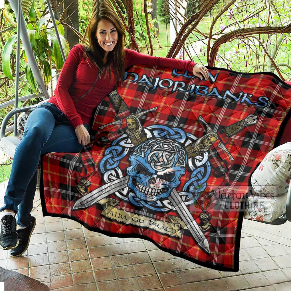 Majoribanks Tartan Quilt with Celtic Skull Alba Gu Brath Style - Tartan Vibes Clothing