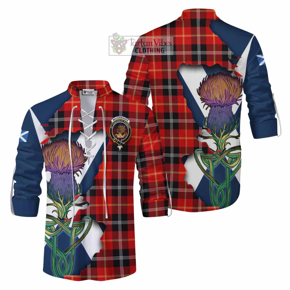 Majoribanks Tartan Family Crest Ghillie Kilt Shirt Scottish Thistle Celtic Inspired - Tartan Vibes Clothing
