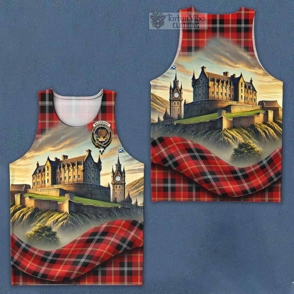 Majoribanks Tartan Family Crest Men's Tank Top with Scottish Ancient Castle Style - Tartan Vibes Clothing