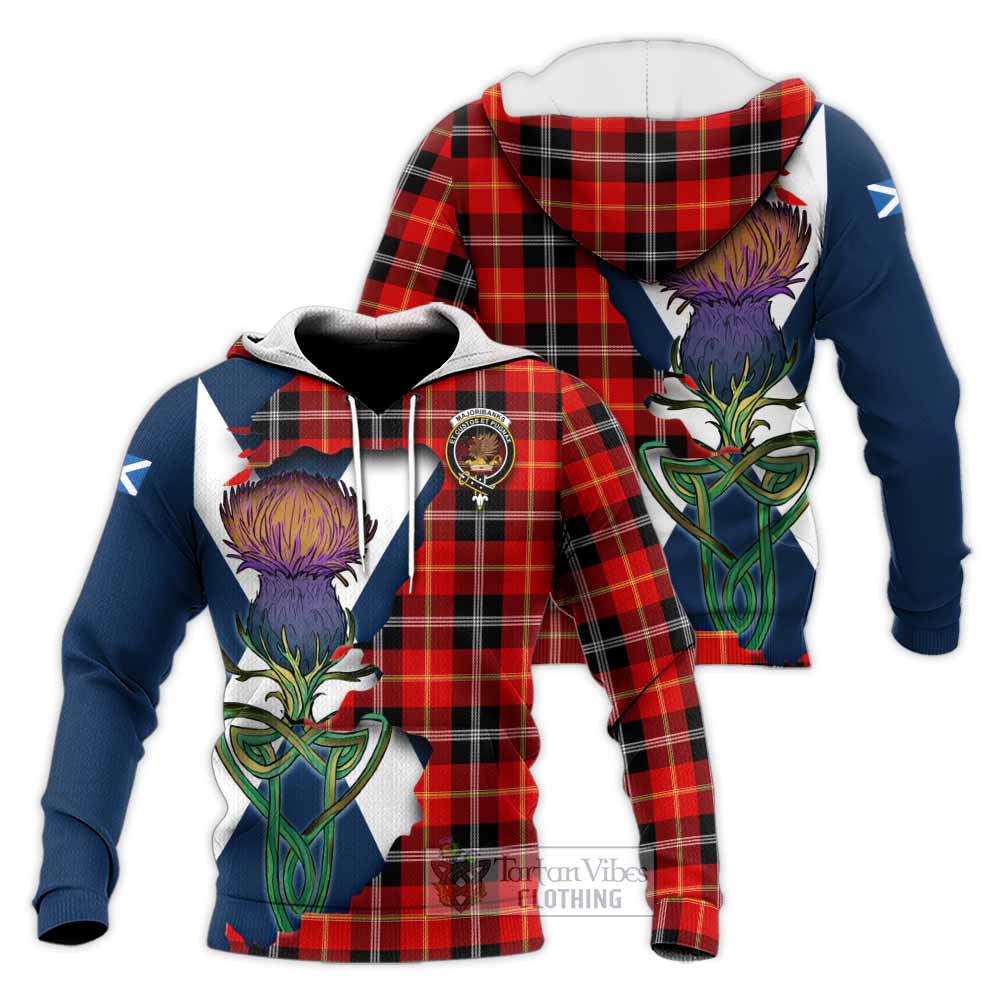 Majoribanks Tartan Family Crest Knitted Hoodie Scottish Thistle Celtic Inspired - Tartan Vibes Clothing