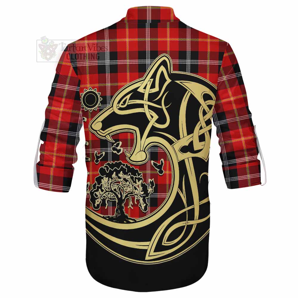 Majoribanks Tartan Ghillie Kilt Shirt with Family Crest Celtic Wolf Style - Tartan Vibes Clothing