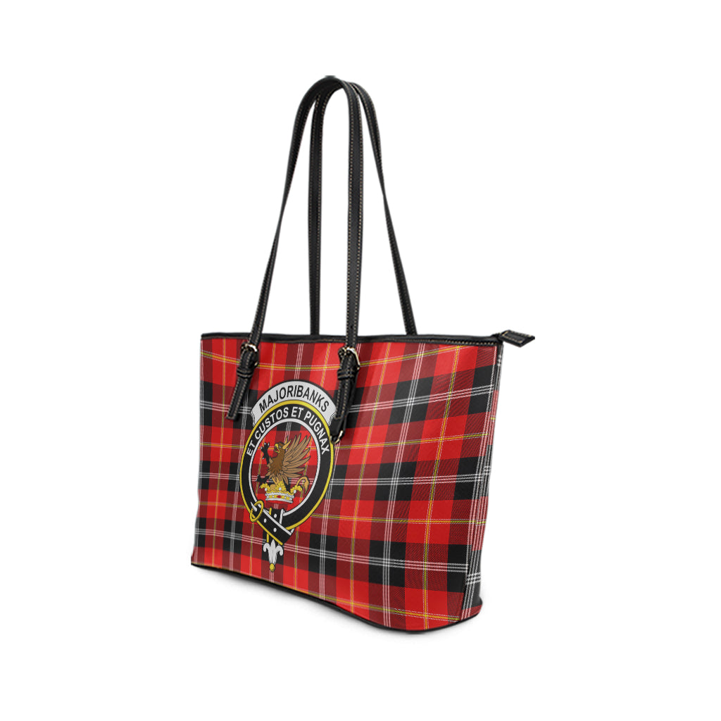 Majoribanks Tartan Leather Tote Bag with Family Crest - Tartan Vibes Clothing