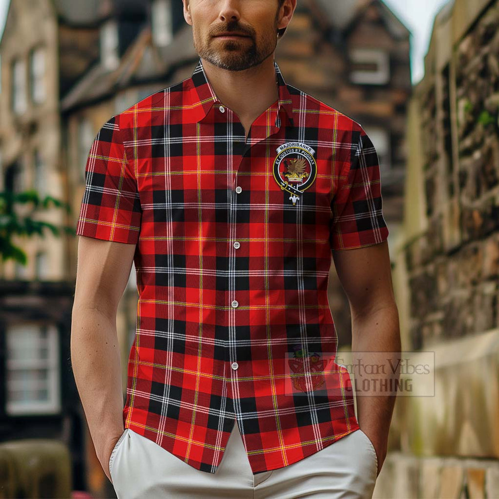 Majoribanks Tartan Hawaiian Shirt with Family Crest Celtic Skull Style - Tartan Vibes Clothing