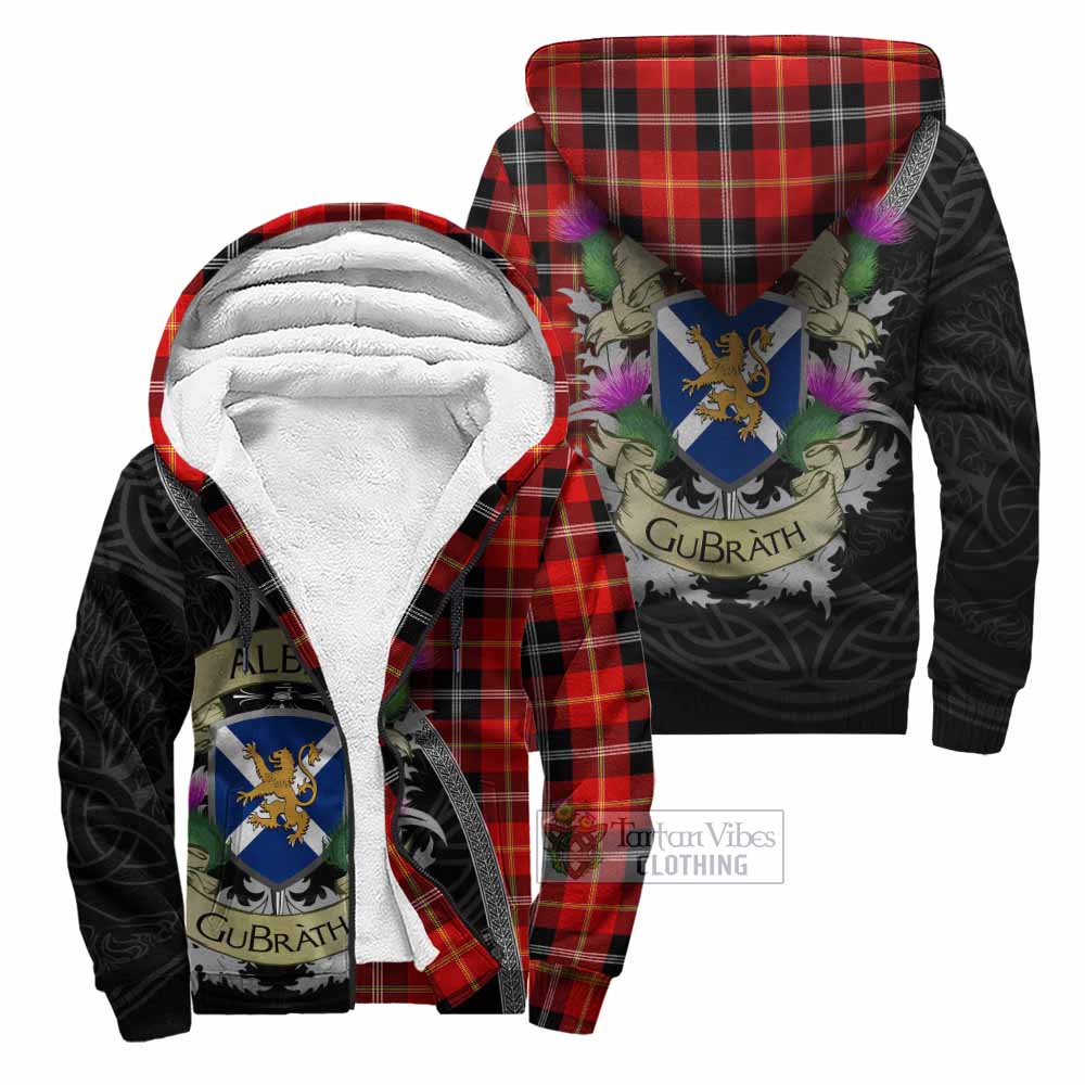 Tartan Vibes Clothing Majoribanks Tartan Family Crest Sherpa Hoodie Lion Rampant Royal Thistle Shield Celtic Inspired