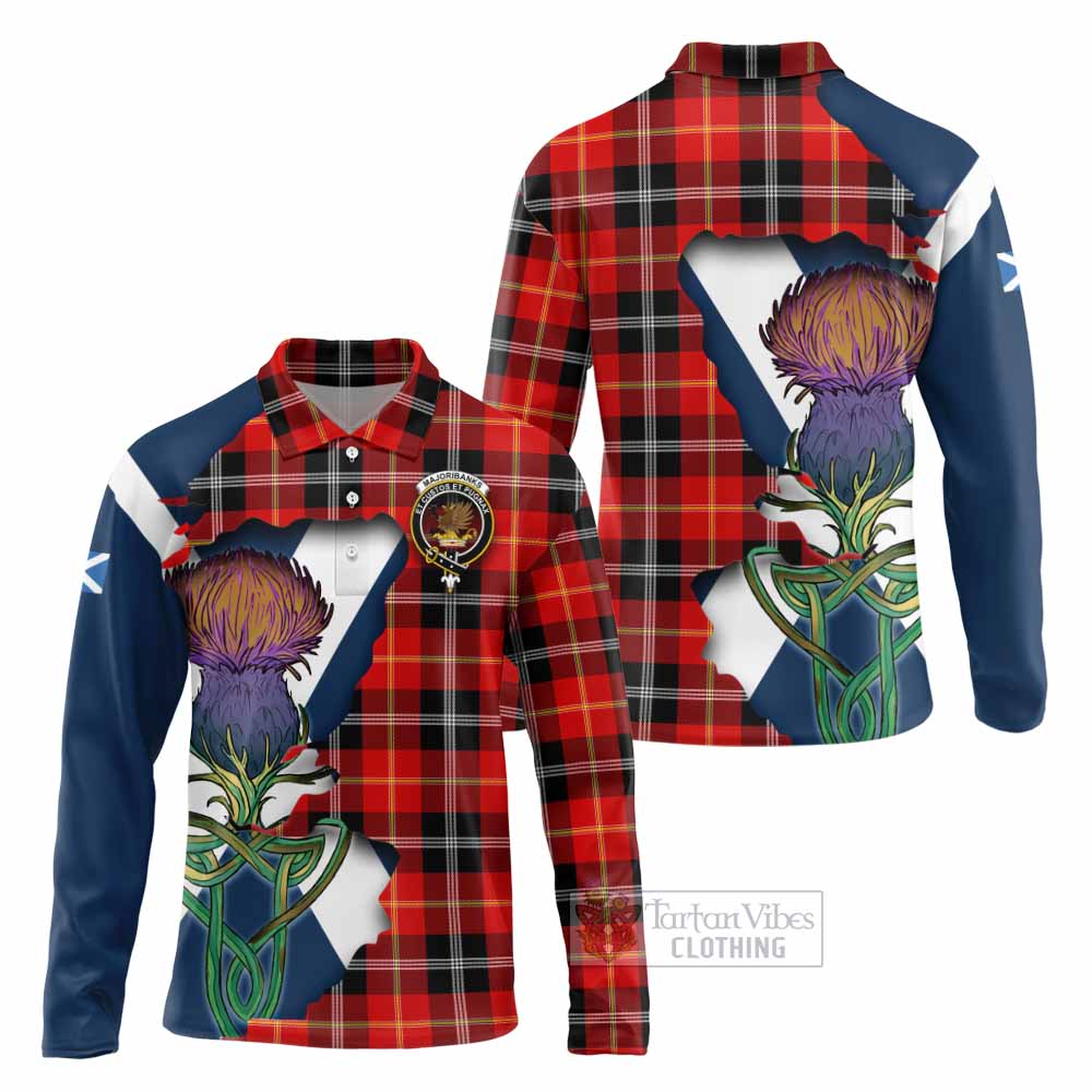 Majoribanks Tartan Family Crest Long Sleeve Polo Shirt Scottish Thistle Celtic Inspired - Tartan Vibes Clothing