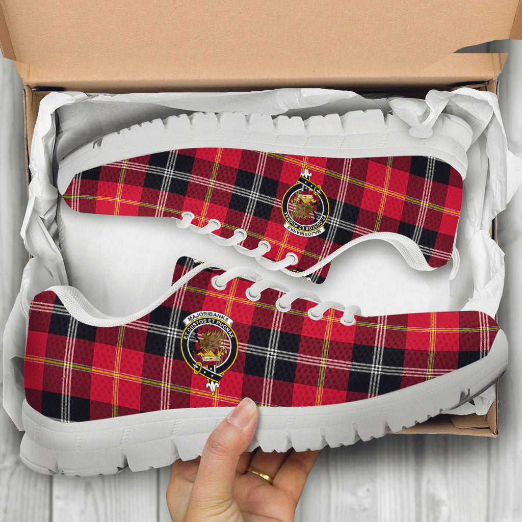 Majoribanks Tartan Sneakers with Family Crest - Tartan Vibes Clothing