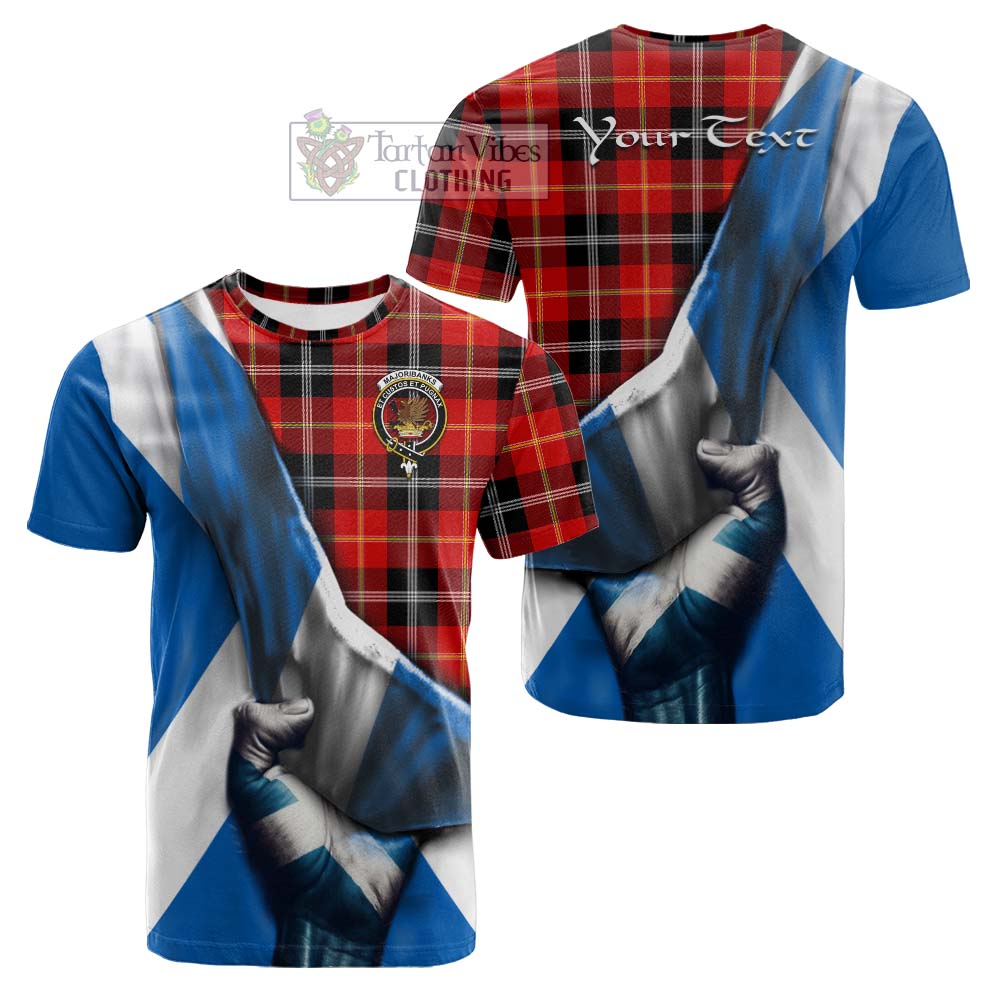 Tartan Vibes Clothing Majoribanks Tartan Cotton T-shirt with Family Crest Scotland Patriotic Style