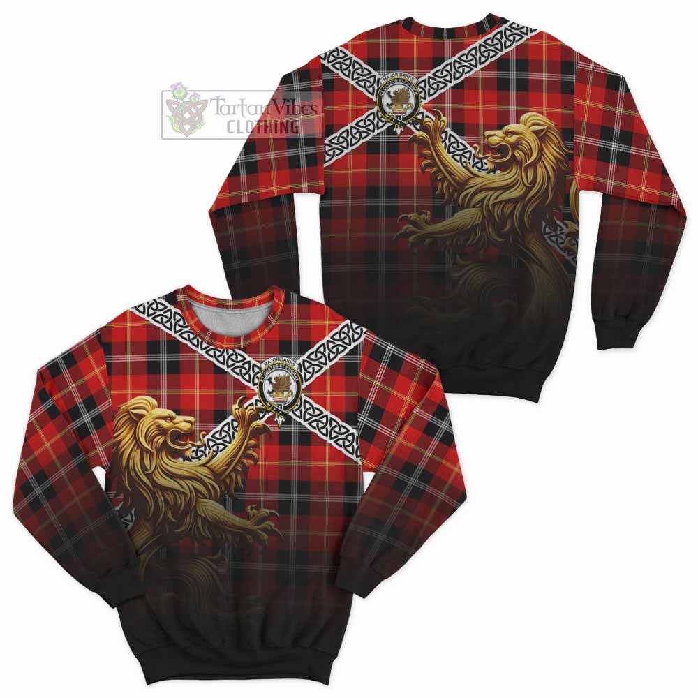 Majoribanks Crest Tartan Sweatshirt with Golden Lion Emblem Celtic Style - Tartan Vibes Clothing