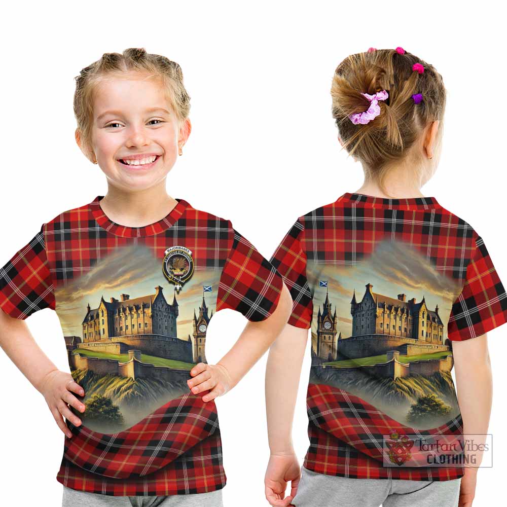 Majoribanks Tartan Family Crest Kid T-Shirt with Scottish Ancient Castle Style - Tartan Vibes Clothing