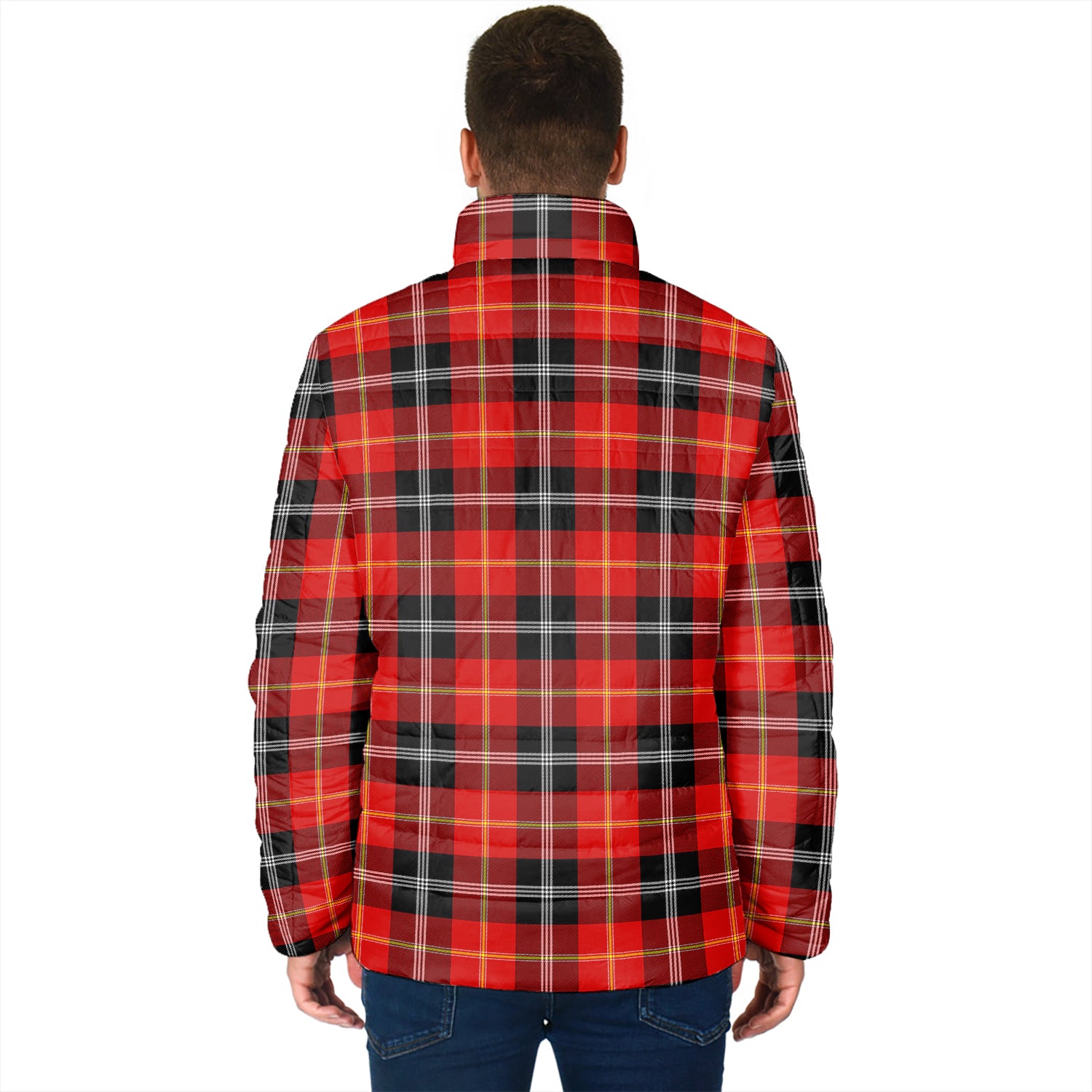 Majoribanks Tartan Padded Jacket with Family Crest - Tartan Vibes Clothing