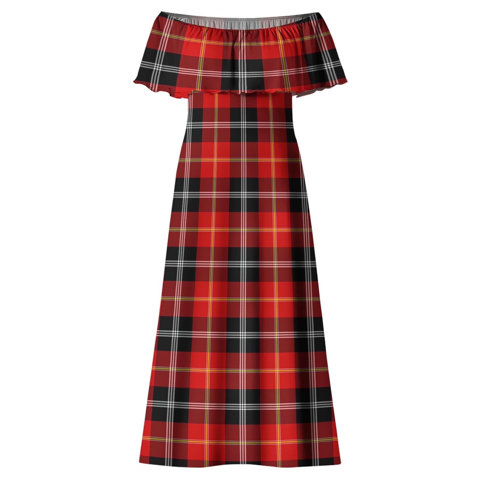 Majoribanks Tartan Off Shoulder Long Dress - Tartan Vibes Clothing