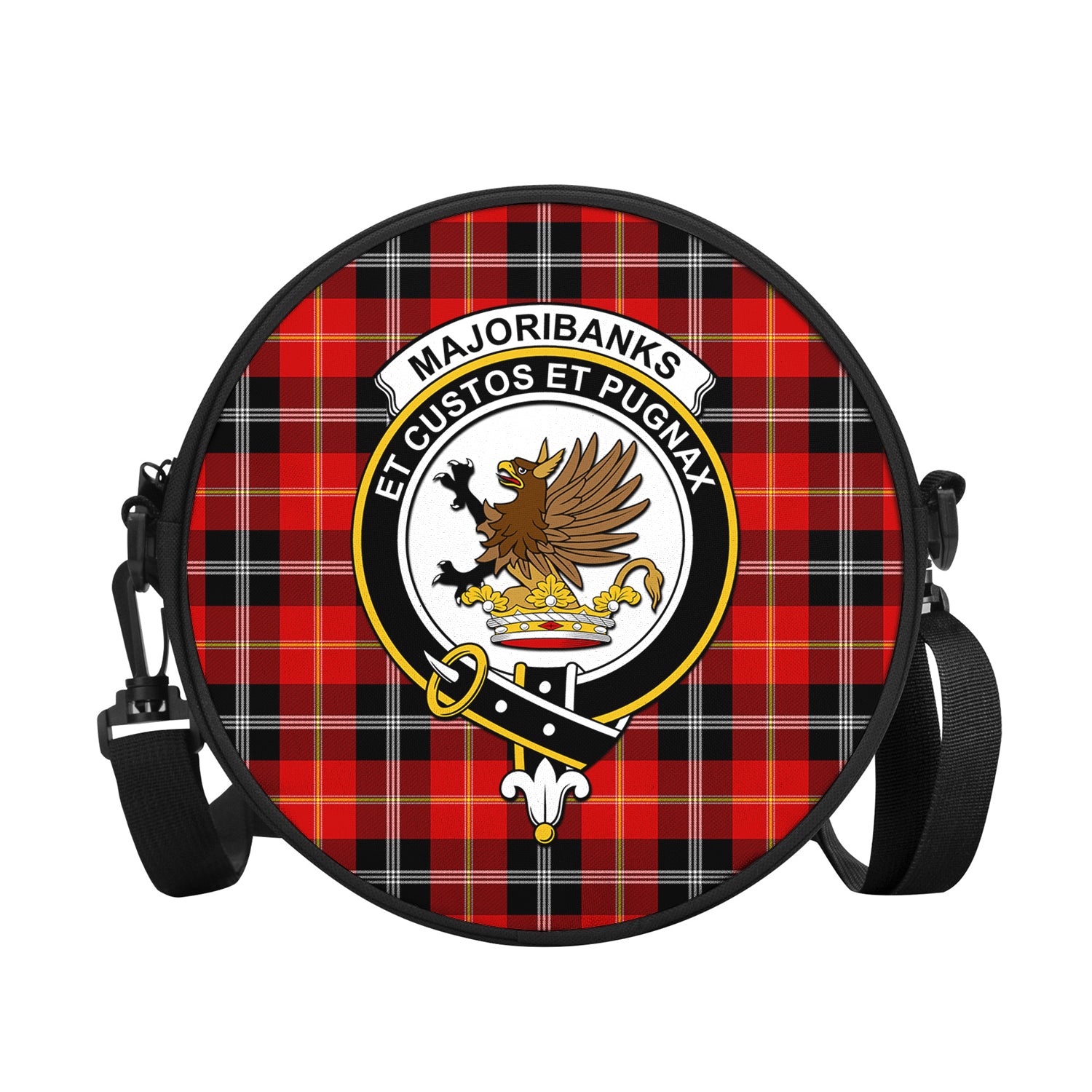 Majoribanks Tartan Round Satchel Bags with Family Crest - Tartan Vibes Clothing