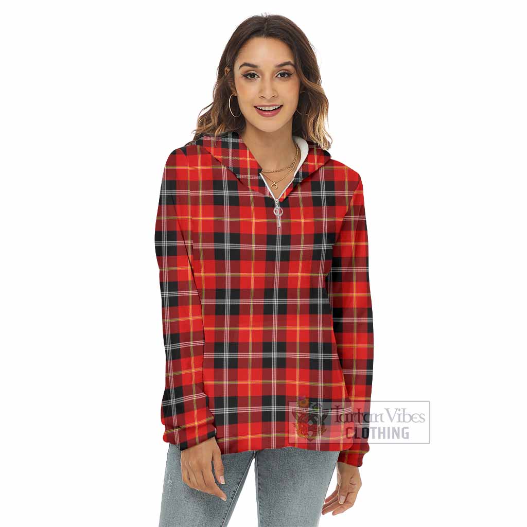Majoribanks Tartan Women's Borg Fleece Hoodie with Half Zip - Tartan Vibes Clothing