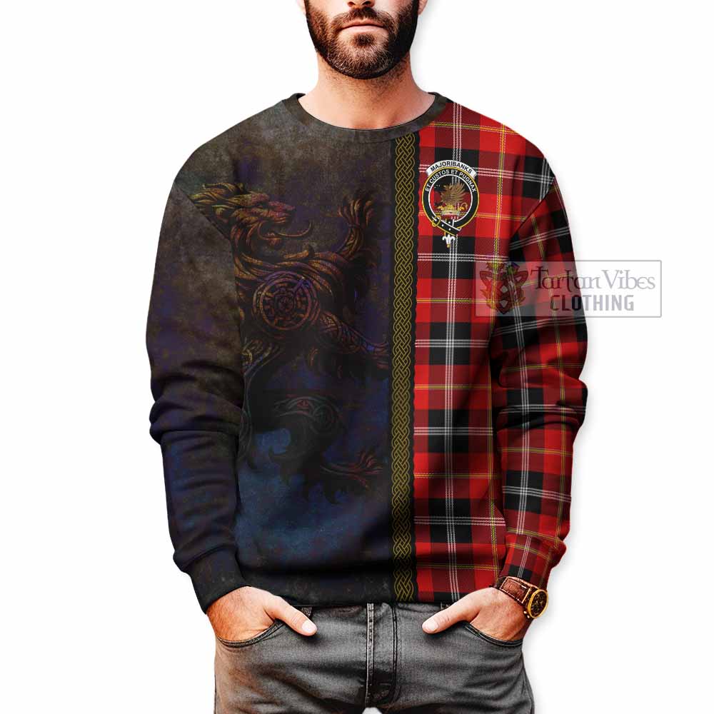Majoribanks Tartan Family Crest Sweatshirt Alba Gu Brath Be Brave Lion Ancient Style - Tartan Vibes Clothing