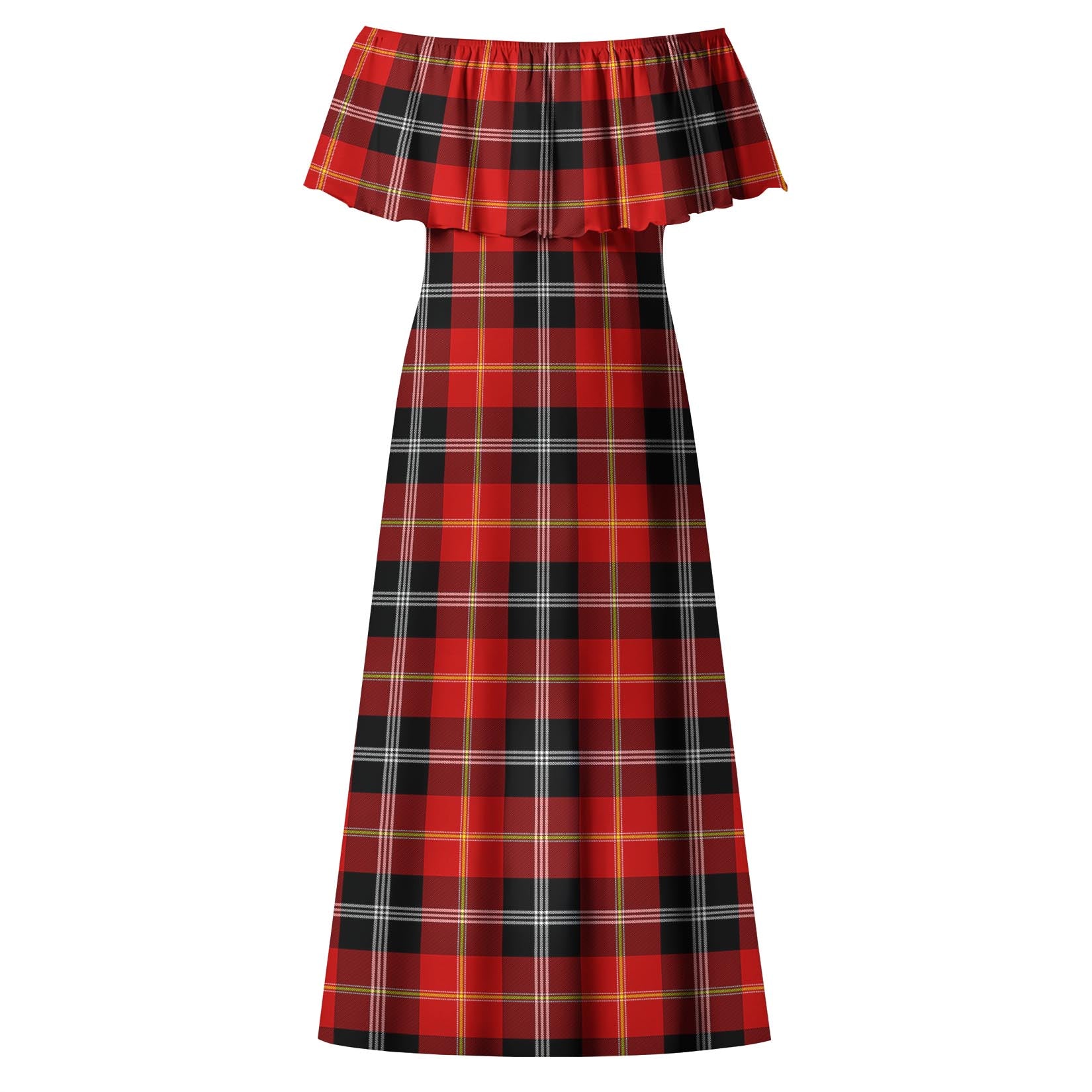 Majoribanks Tartan Off Shoulder Long Dress - Tartan Vibes Clothing