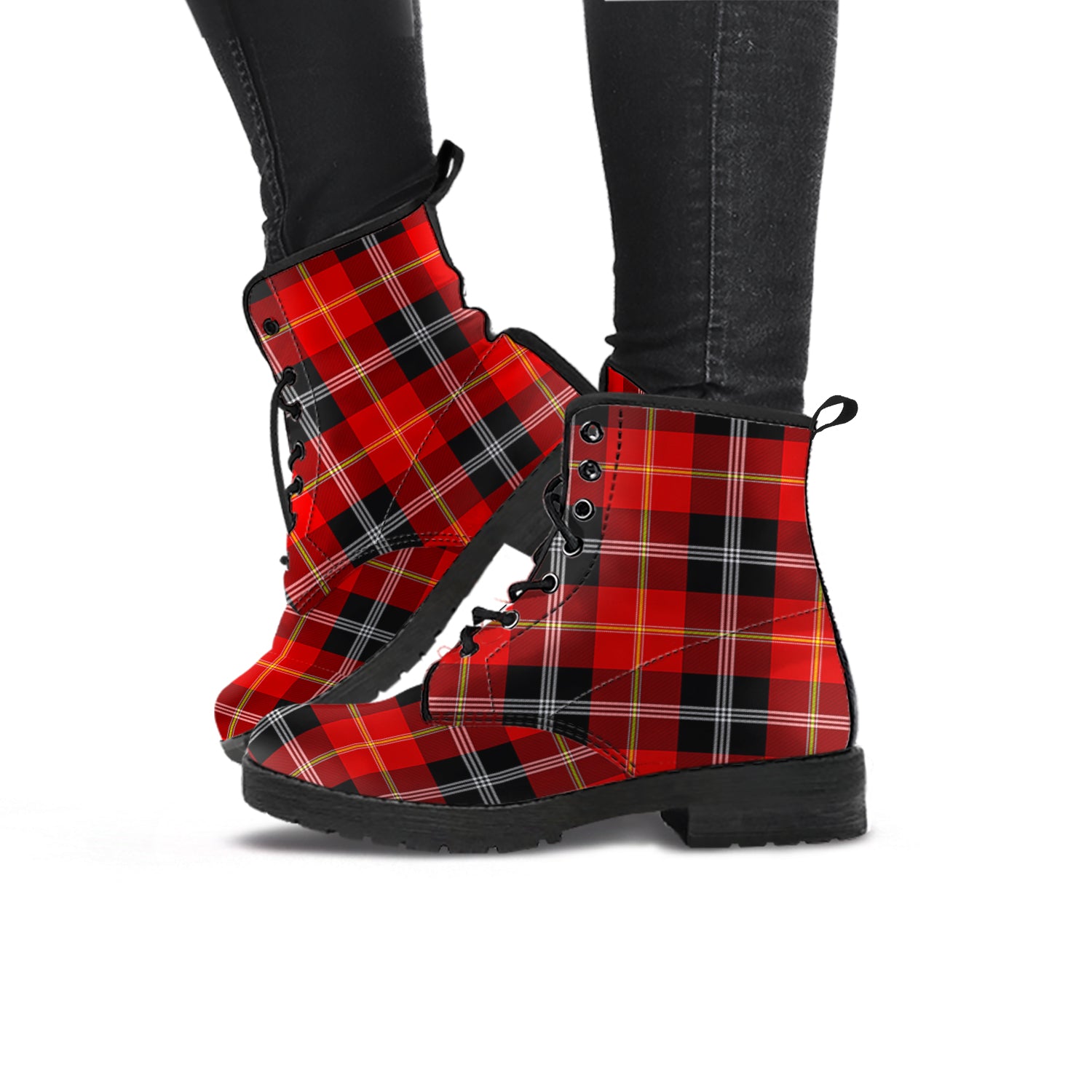 Majoribanks Tartan Leather Boots - Tartan Vibes Clothing