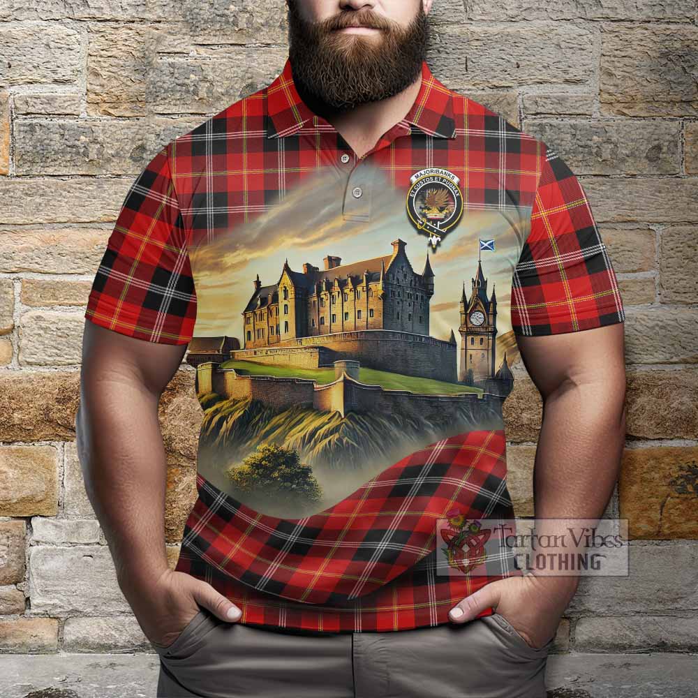 Majoribanks Tartan Family Crest Polo Shirt with Scottish Ancient Castle Style - Tartan Vibes Clothing