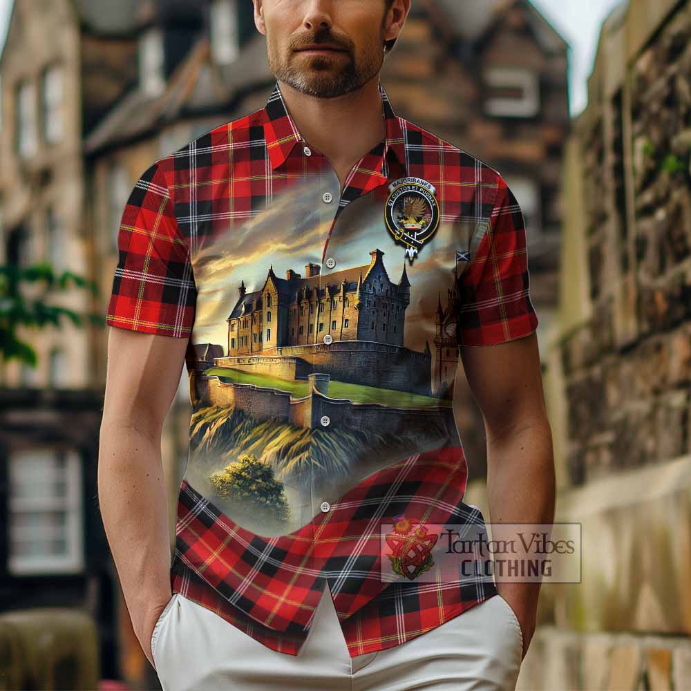 Majoribanks Tartan Family Crest Hawaiian Shirt with Scottish Ancient Castle Style - Tartan Vibes Clothing
