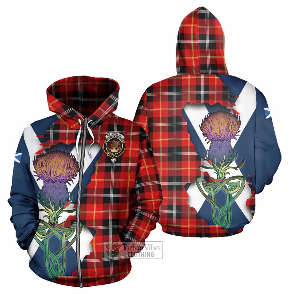 Majoribanks Tartan Family Crest Hoodie Scottish Thistle Celtic Inspired Zip Hoodie - Tartan Vibes Clothing